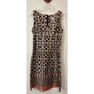 Vintage Dby Ltd Womens Size 10 Brown Knee-Length Sleeveless Vneck Dress! A4674